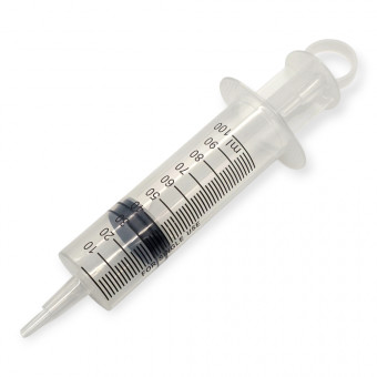 Шприц Жане 100 мл., 3-х компонентный, с конусом для катетера, + переходник (Luer Lock)