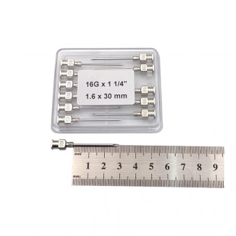 Голка ветеринарна багаторазова 1.6×30LL, 16G×1 1/4″ 12шт/пак.