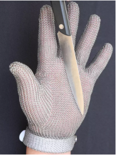 Кольчужная перчатка 5-палая с ремнем TPU, р. M