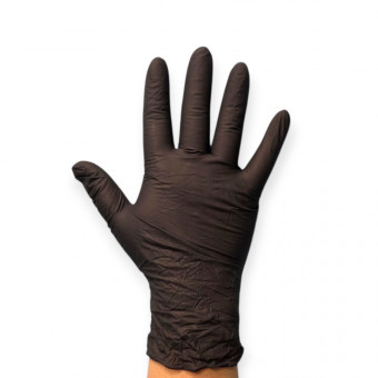 Перчатки нитриловые неопудренные черные размер М, 100шт, 3,7 гр