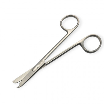 Ножницы Littatuera прямые для лигатуры и снятия швов с крючкообразным концом 13,5 см