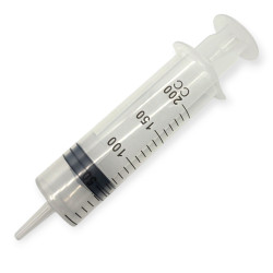 Шприц Жане 200 мл., 3-х компонентний, з конусом під катетер, + перехідник (Luer Lock)