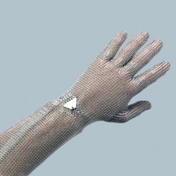 Кольчужная перчатка с металлическим крючком и манжетом 15 см, размер - XL