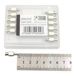 Голка ветеринарна багаторазова 0.7×4 LL, 22G×1/8´´ уп.12 шт