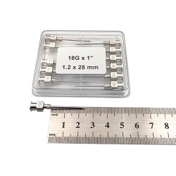 Голка ветеринарна багаторазова 1.2×25LL, 18G×1″ 12 шт/пак.