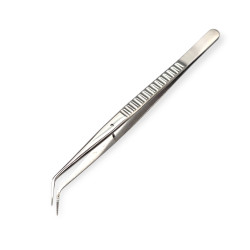Пинцет зубной изогнутый по Flagg 16 см, р/ч 15х0,5 мм.
