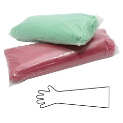 Перчатки одноразовые защитные длинные полиэтиленовые, 90 см, 50 шт